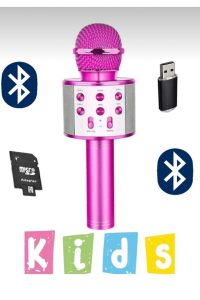 Bluetooth Bağlantılı Karaoke Mikrofon, Ses Efekti ve TF Kart Desteği ile Eğlence Sunar – Çok Renkli