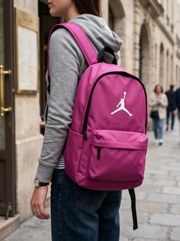 Logolu Pembe Okul Sırt Çantası 32×42 cm
